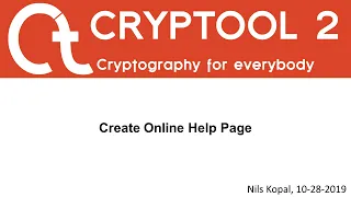 05 - Create Online Help Page CrypTool 2 Development Series