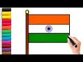Independence Day Drawing for Kids Toddlers Easy 15 August Drawing Simple Indian Flag