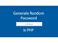 How to generate a random password in PHP tutorial