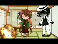 Tanjiro burns blue spider lily in front of muzan Gacha KNY