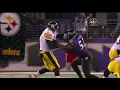 Ben Roethlisberger somehow escapes a relentless Suggs and throws the ball out of bounds - 2010