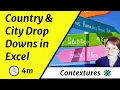 Excel Drop Down Lists for Country and City