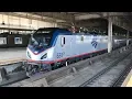 Amtrak NJ Transit PATH 60fps Short Morning Newark Penn Station w MARC Cars 18
