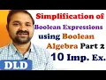 Simplification of Boolean Expressions using Boolean Algebra rules Part 2 DLD STLD CO CA