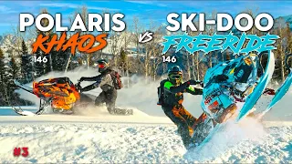 Ski-Doo Freeride vs Polaris Khaos 9R Battle of the 146 s