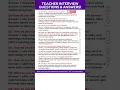 Teacher Interview Questions and Answers Teaching interview Questions and Answers