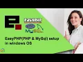 EasyPHP PHP MySql setup in windows OS