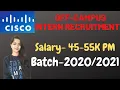Cisco Off-Campus Intern Recruitment Drive Salary 45-55k Per month