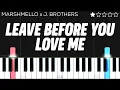 Lagu Marshmello x Jonas Brothers - Leave Before You Love Me | EASY Piano Tutorial