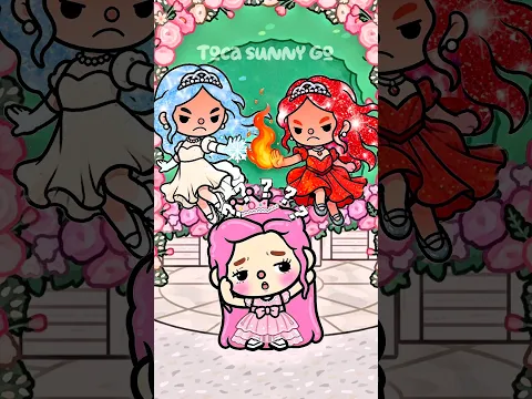 Ice sisters and fire sisters fight over me #tocaboca #tocalifeworld #shorts