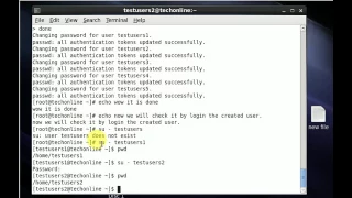 Create multiple users using for loop in linux