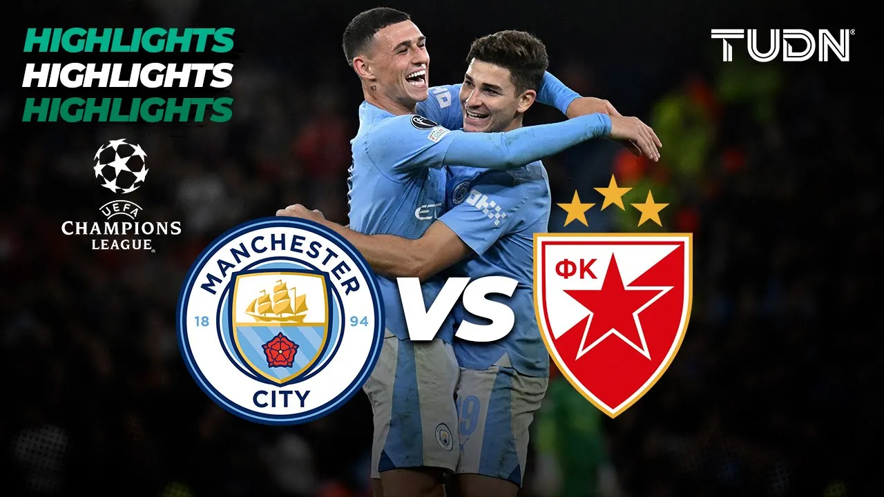 Manchester City 3-1 Estrella Roja - HIGHLIGHTS | UEFA Champions League 2023/24 | TUDN