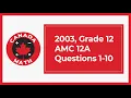 2003 Grade 12 AMC 12A Questions 1-10