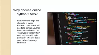 Avail the premier Python Programming Assignment Help with LiveWebTutors