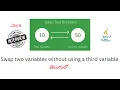 Swap without using a third variable in Java Telugu Interview Data structures Algorithms