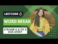 Word Break Leetcode Medium Java Striver s A to Z DSA Sheet Recursion