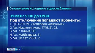 Без холодной воды в Омске останутся жители несколько домов в Центральном и Октябрьском округах