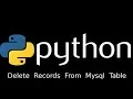 Python with Mysql tutorial - Delete Record