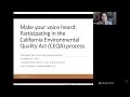 Workshop of the California Environmental Quality Act CEQA Workshop Series