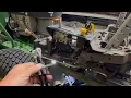 How to replace mower deck lift cable GY22289 on a John Deere Z235 zero turn mower