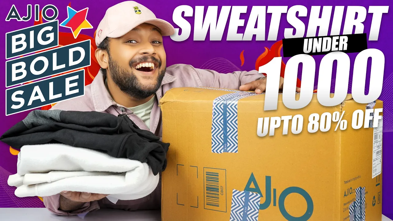 Top 10 Best Sweatshirts For Men Under 500/1000 🔥 |  Ajio BIG BOLD SALE 2022 | ONE CHANCE