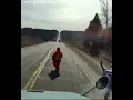 Construction worker runs for his life