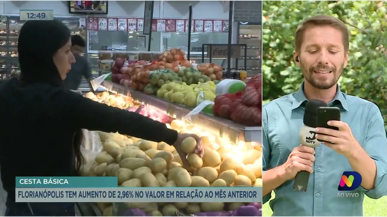 Cesta básica, em Florianópolis, aumenta em 2,96% em relação a novembro