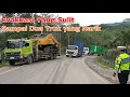 Lagu Sangat Sulit dan Menegangkan Proses Evakuasi Truk Kontainer Muatan Puluhan Ton yang Gagal Menanjak