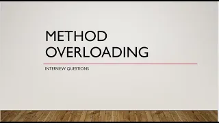 Method overloading in depth Java Interview questions