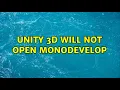 Unity 3D will not open MonoDevelop 2 Solutions