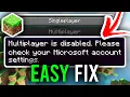 How To Fix Minecraft Multiplayer Not Working Easy Fix Minecraft Multiplayer Disabled