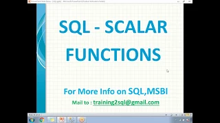SQL Tutorials SQL Scalar Functions