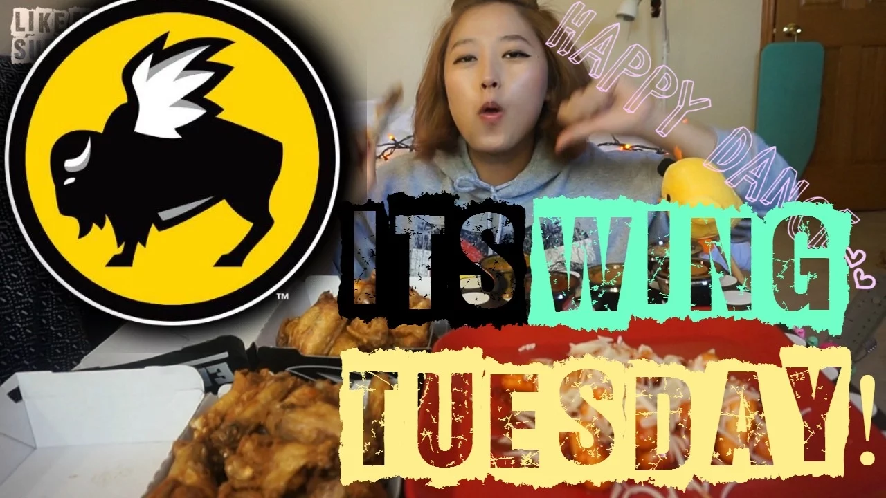 MUKBANG/EATING SHOW - Buffalo Wild Wings + Mozz Rice Cake [ It