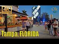 4k NIGHT WALK DOWNTOWN and Channel District Tampa Florida USA - October 2022