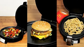 プレスで何でもせんべいにするマシン。ビッグマック、ポテト、ハリボーグミ、マショマロ、ポンデリング、ケンタッキーフライドチキン……ダイエット中なので薄くして食べる！