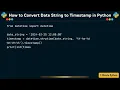 How to Convert Date String to Timestamp in Python