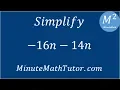 Simplify - 16n-14n