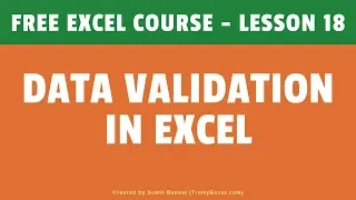 Data Validation in Excel Drop-down lists FREE Excel Course