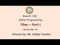 Python Programming Files Part-1 AKTU Digital Education