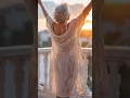 Morning Balcony Sunrise Natural Mature Woman Over 60