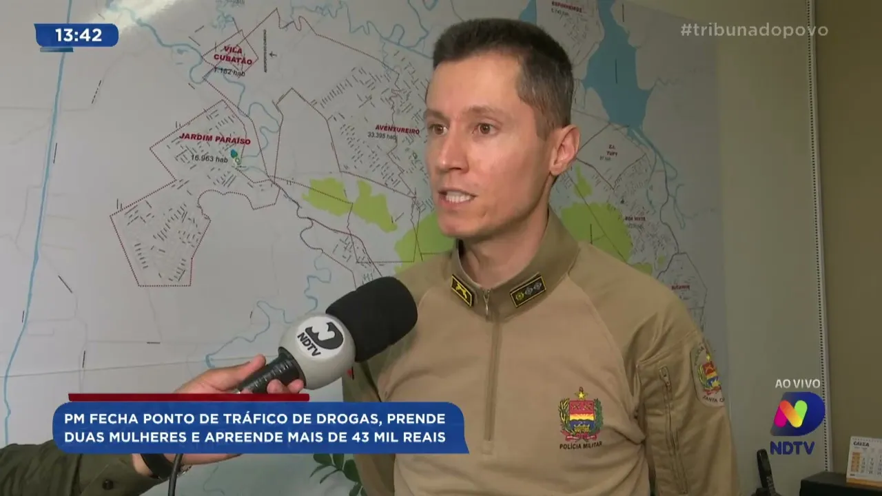 PM fecha ponto de tráfico de drogas, prende duas mulheres e apreende mais de 43 mil reais