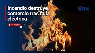 Incendio destruye comercio tras falla eléctrica
