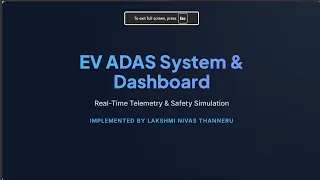 Real-Time EV ADAS Telemetry Dashboard using STM32 Python Emertxe Internship