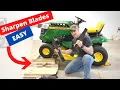 Sharpen blades on your mower WITHOUT taking deck OFF John Deere