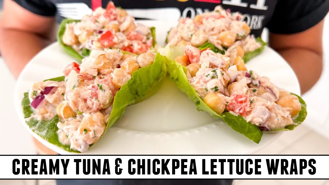 Creamy Tuna & Chickpea Lettuce Wraps   Healthy 15 Minute Recipe