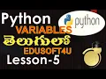 Variables in python-Telugu-Lesson-5