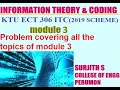 KTU ECT 306 ITC 2019 SCHEME problem covering all the topics of module 3