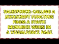 Salesforce Calling a javascript function from a static resource when in a visualforce page