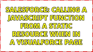 Salesforce Calling a javascript function from a static resource when in a visualforce page