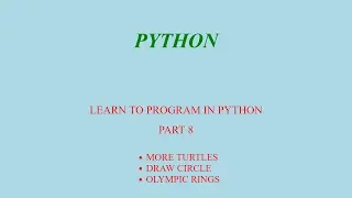 PYTHON - THE TURTLE IS MAKING OLYMPIC RINGS